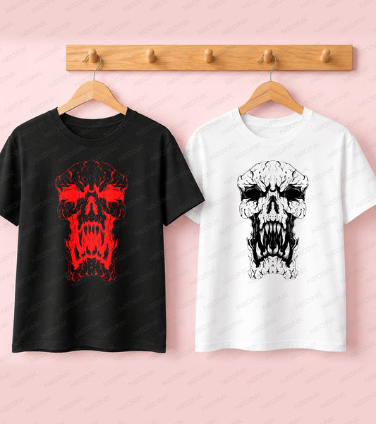 Melting Red Dripping Skull Scary DTF Transfer S-B18