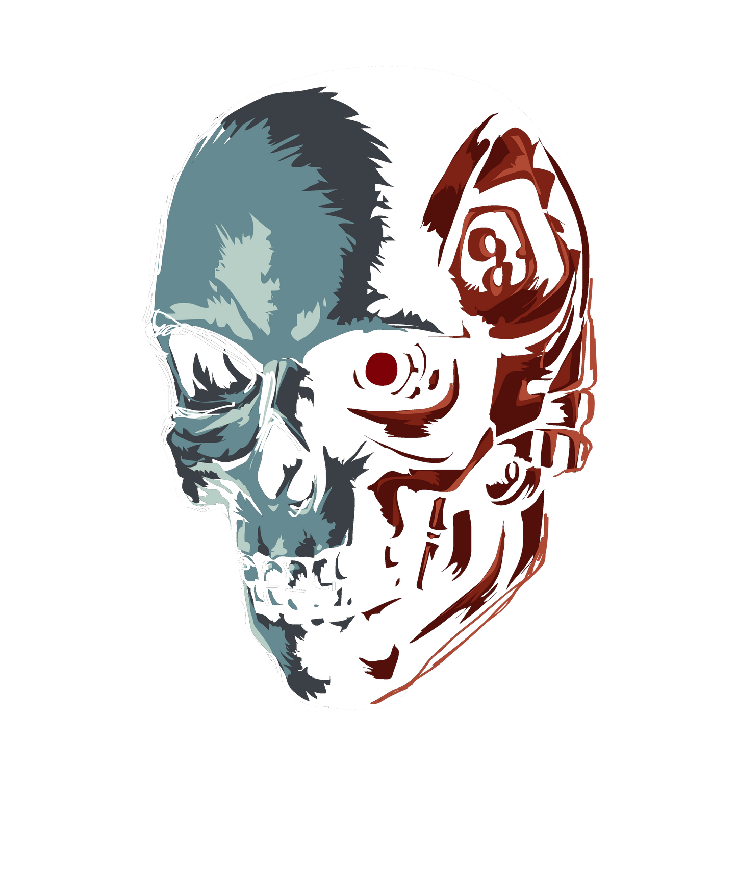 Cyborg Machine Skull Scary DTF Transfer S-B20