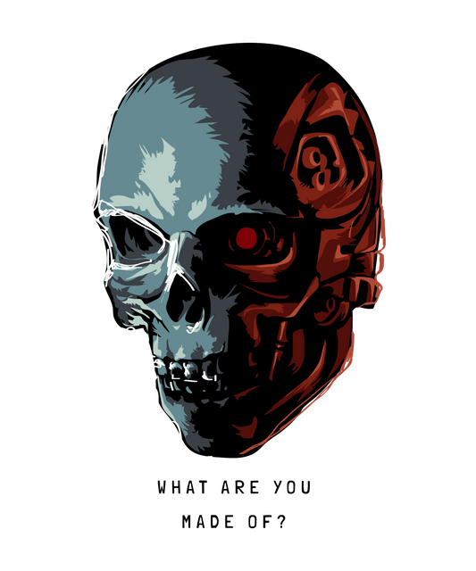 Cyborg Machine Skull Scary DTF Transfer S-W20
