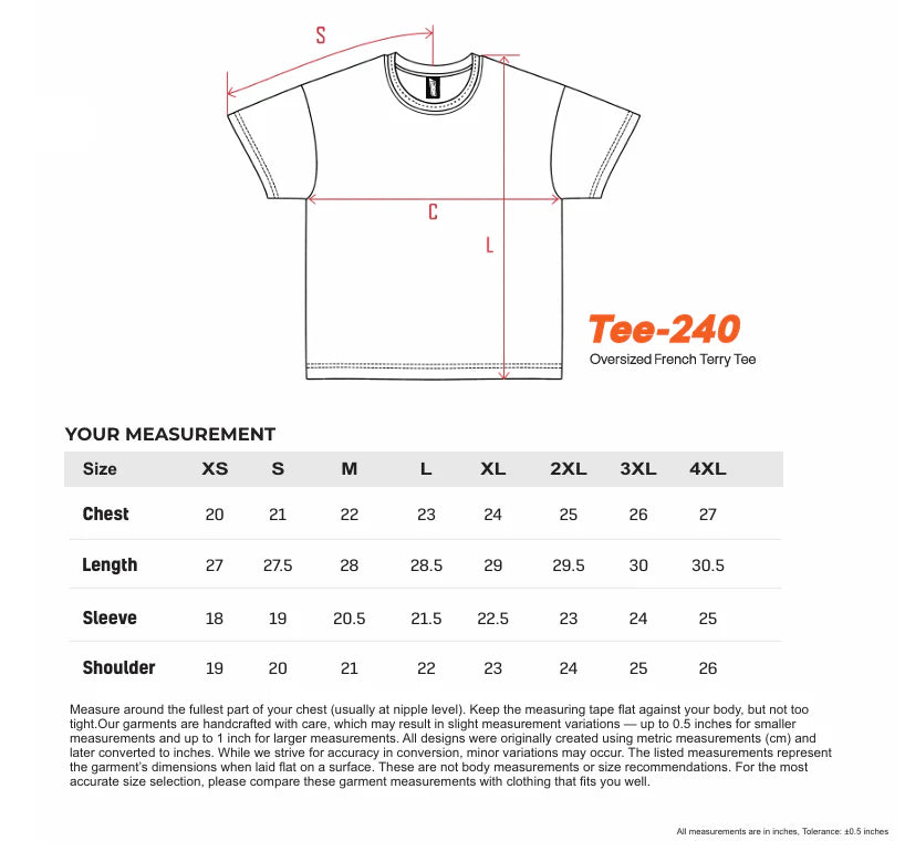 Super Premium Oversized French Terry T-Shirt Justeefy Tee-240