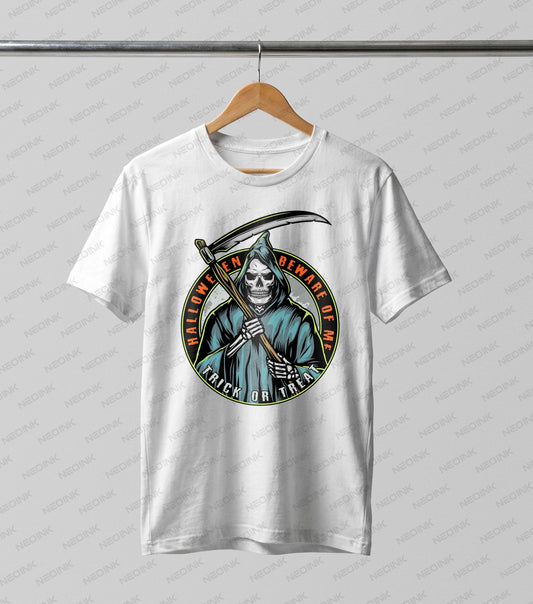 Grim Reaper Beware Of Me Emblem Halloween DTF Transfer H-W7 - NeoInk Transfers