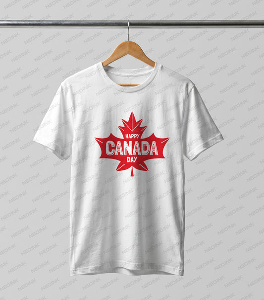 Sleek minimalist red maple leaf outline with modern typography, utilizing top-tier DTF transfers ready to print for aesthetic custom outfits.