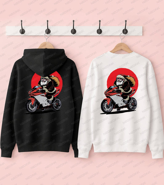 Racing Biker Santa Claus Christmas DTF Transfer CH-1 - NeoInk Transfers