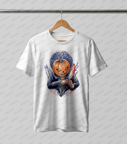 Slasher Pumpkin Head Bloody Knife Halloween DTF Transfer H-W8 - NeoInk Transfers